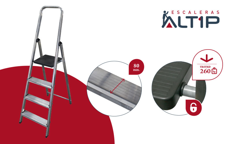 Nouveaux escabeaux domestiques en aluminium ALT1P de Altipesa